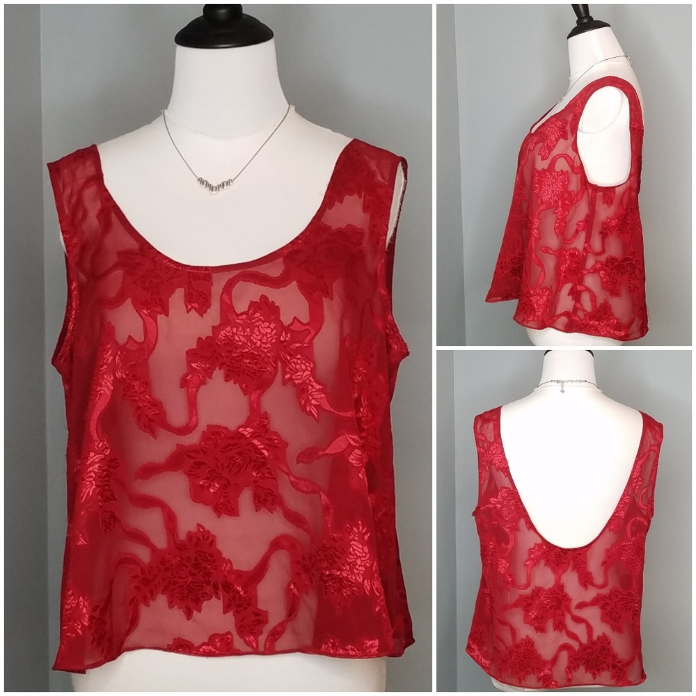 Victoria's Secret Vintage Crop sheer lace tank